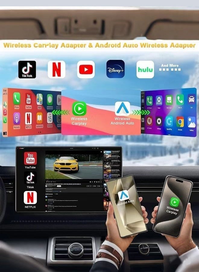 ديقيساند محول CarPlay لاسلكي يدعم يوتيوب ونتفليكس والمزيد، محول CarPlay سلكي إلى لاسلكي، صندوق AI CarPlay 2 في 1، صندوق لاسلكي AI توصيل وتشغيل. - Image 3
